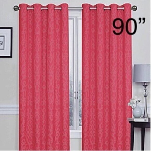 2 Heavy Jacquard Woven Curtain/ Room Dark,Energy Efficient - Picture 1 of 2